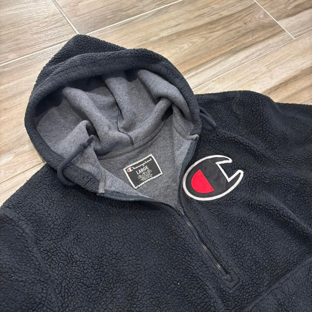 Champion Big Logo Hoodie Sz L - Picture 2 of 6